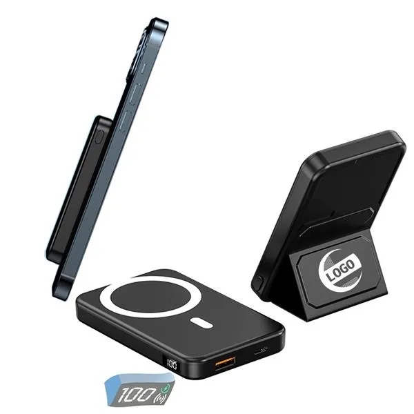 10000mAh Magnetic Wireless Power Bank With Phone Stand 3