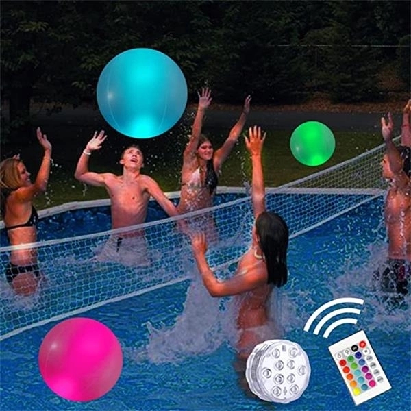 16" LED Inflatable Glowing Beach Ball Light up Pool Toys 3