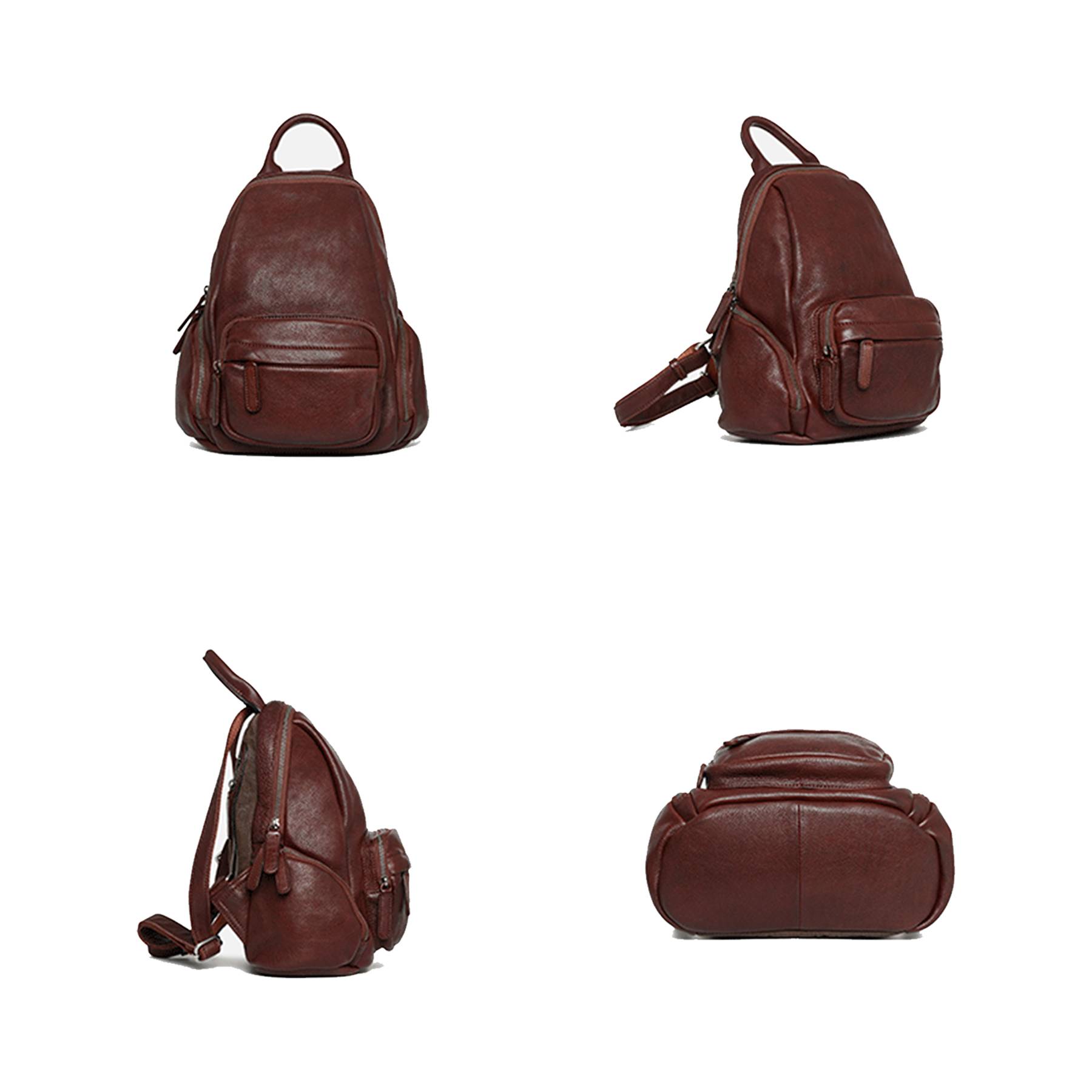 Genuine leather backpack for women 2