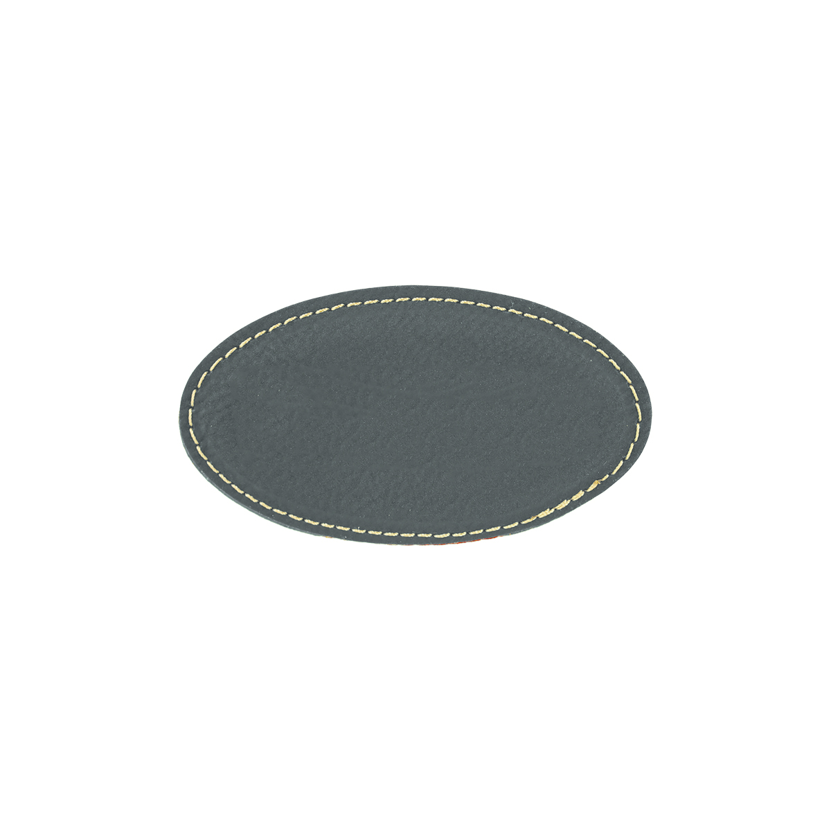 3 1/4" x 1 3/4" Black/Gold Leatherette Oval Badge w/ Magnet 2