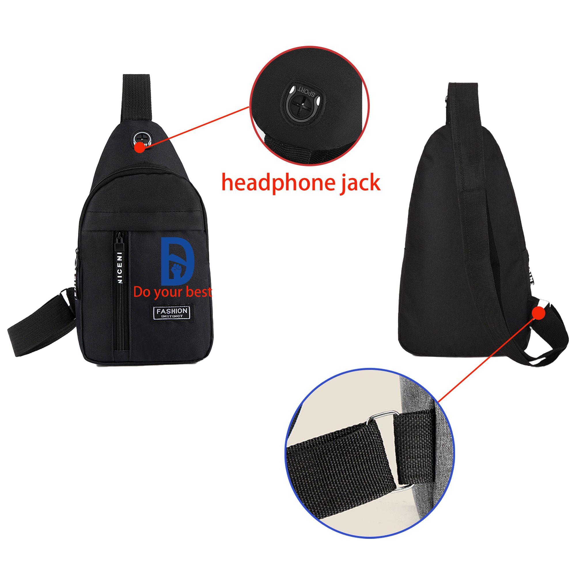 MOQ 100 Crossbody Waterproof Backpack 2