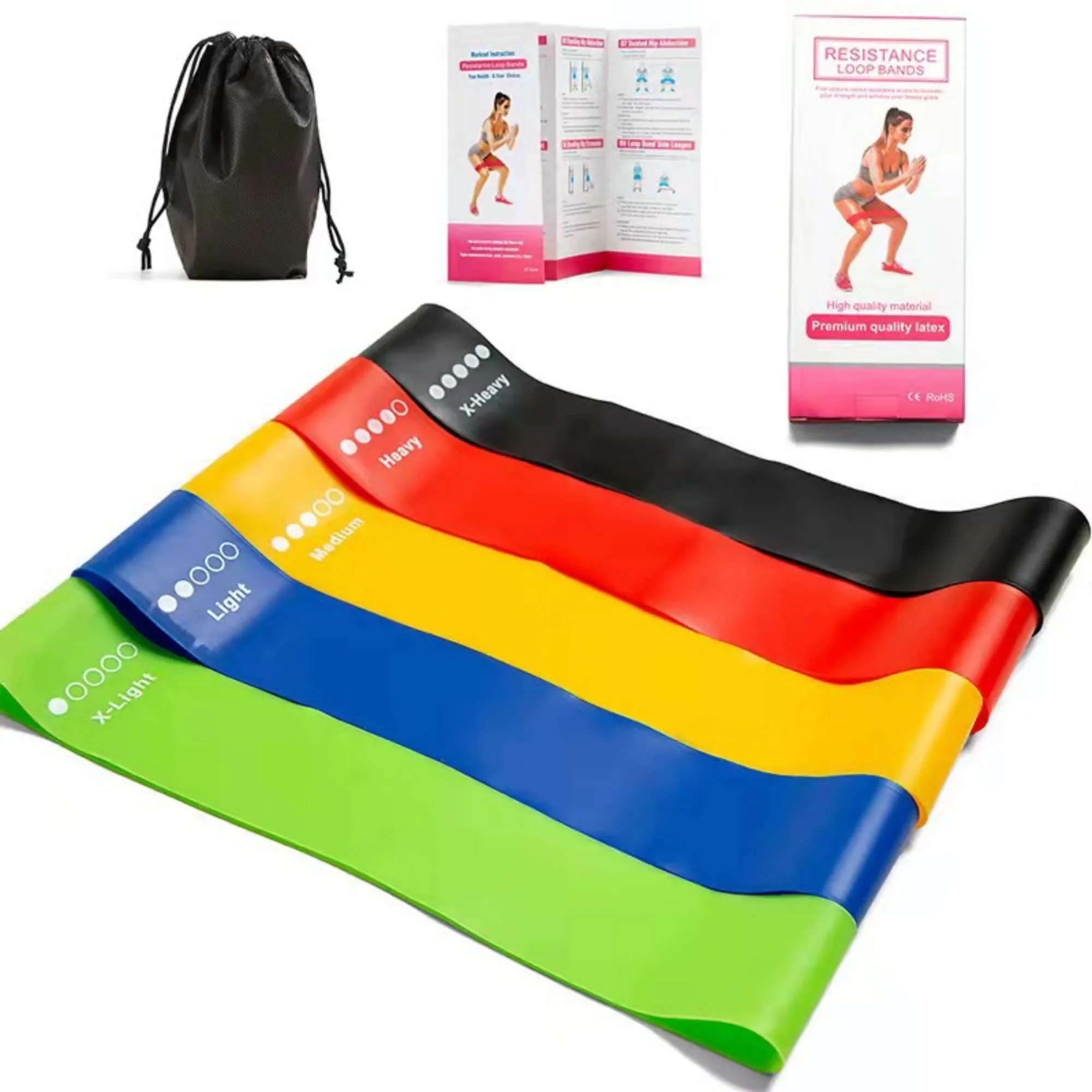 MOQ 20PCS Resistance Loop Exercise Bands For Men Women Yoga 3