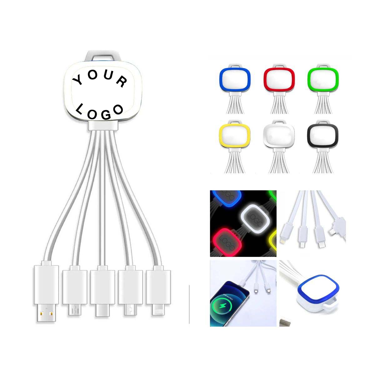 5 In 1 Multi Device Charging Cable with USB and Type C 5