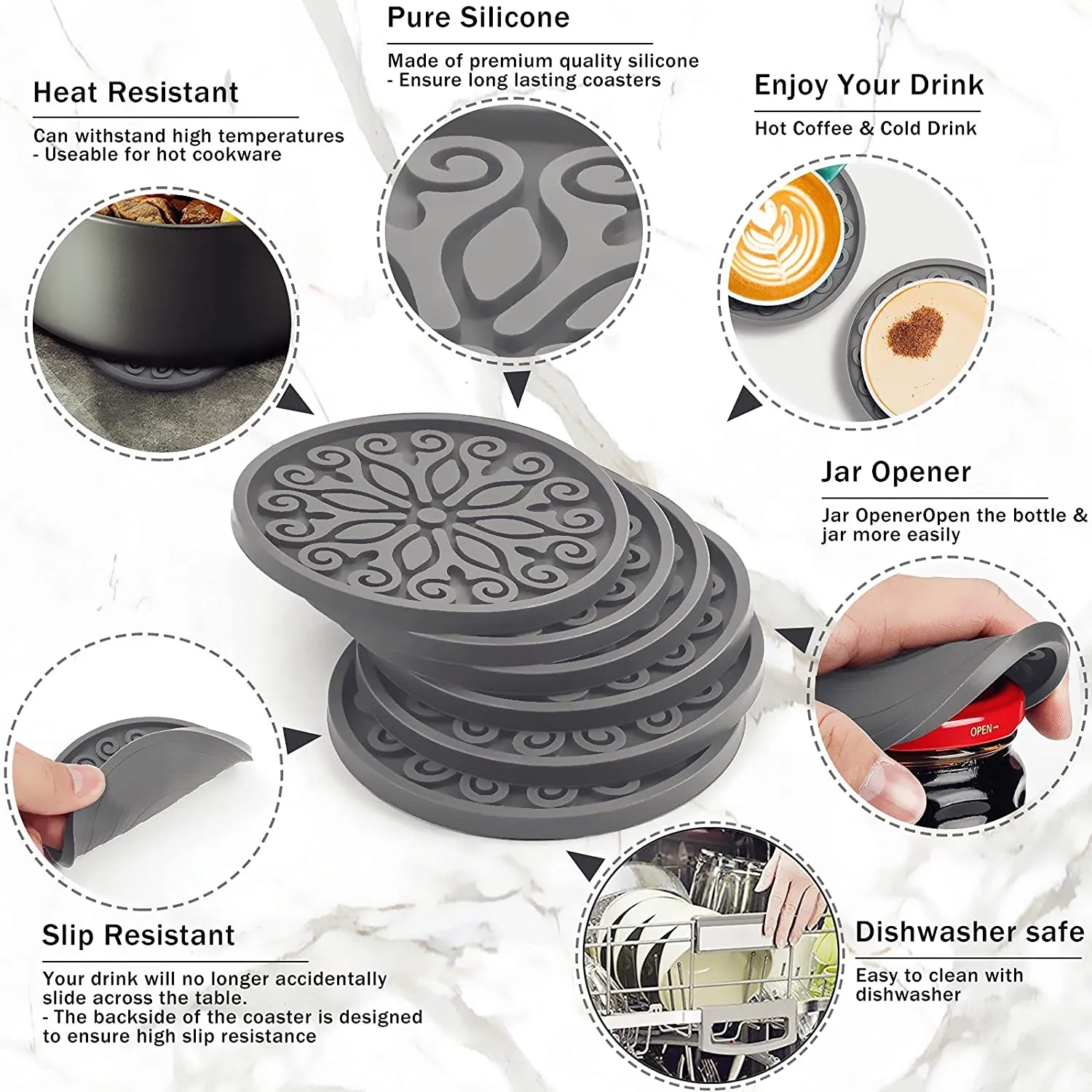 The Great Gift's Choice of OEM Soft PVC Silicone Coasters 4