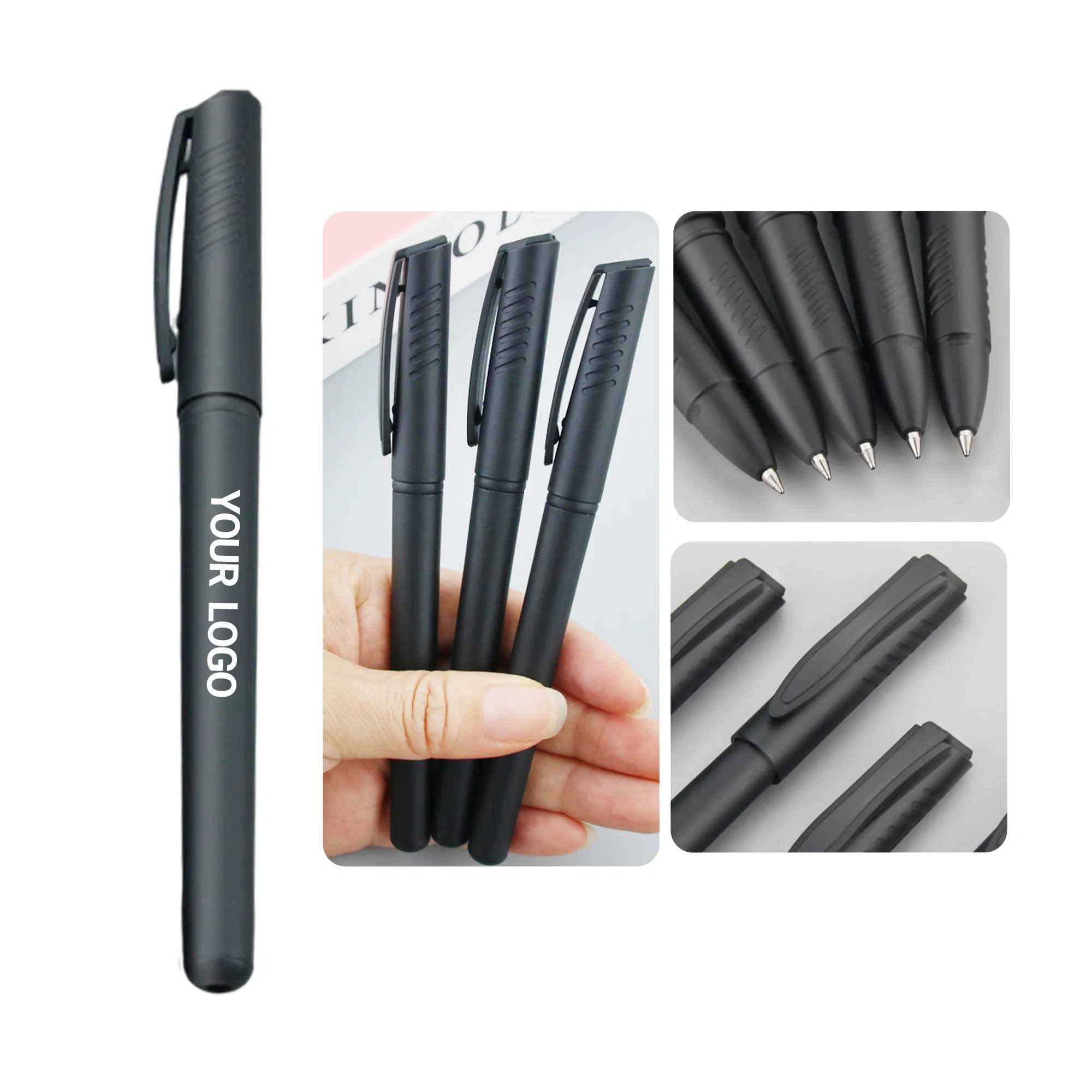 Durable Black PP Plastic Click Pen for Office Use 1