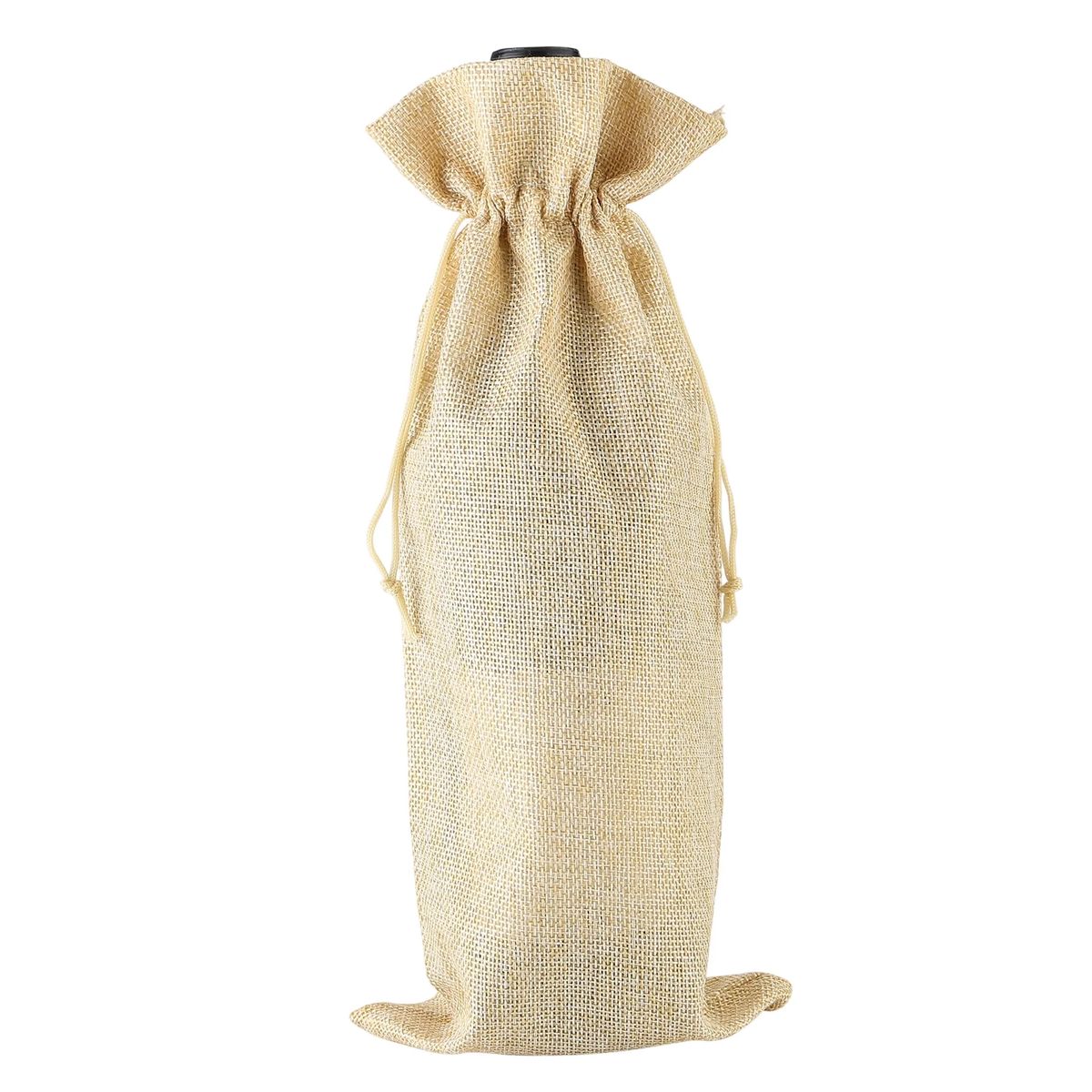 Wine Gift Pouch Burlap Fabric Reusable 14
