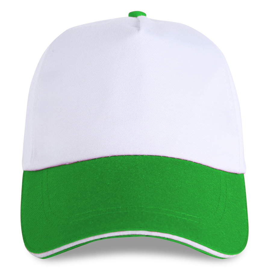 Stock 2-Tone Poly Cotton 5 Panel Cap, Hook-And-Loop Fastener 18