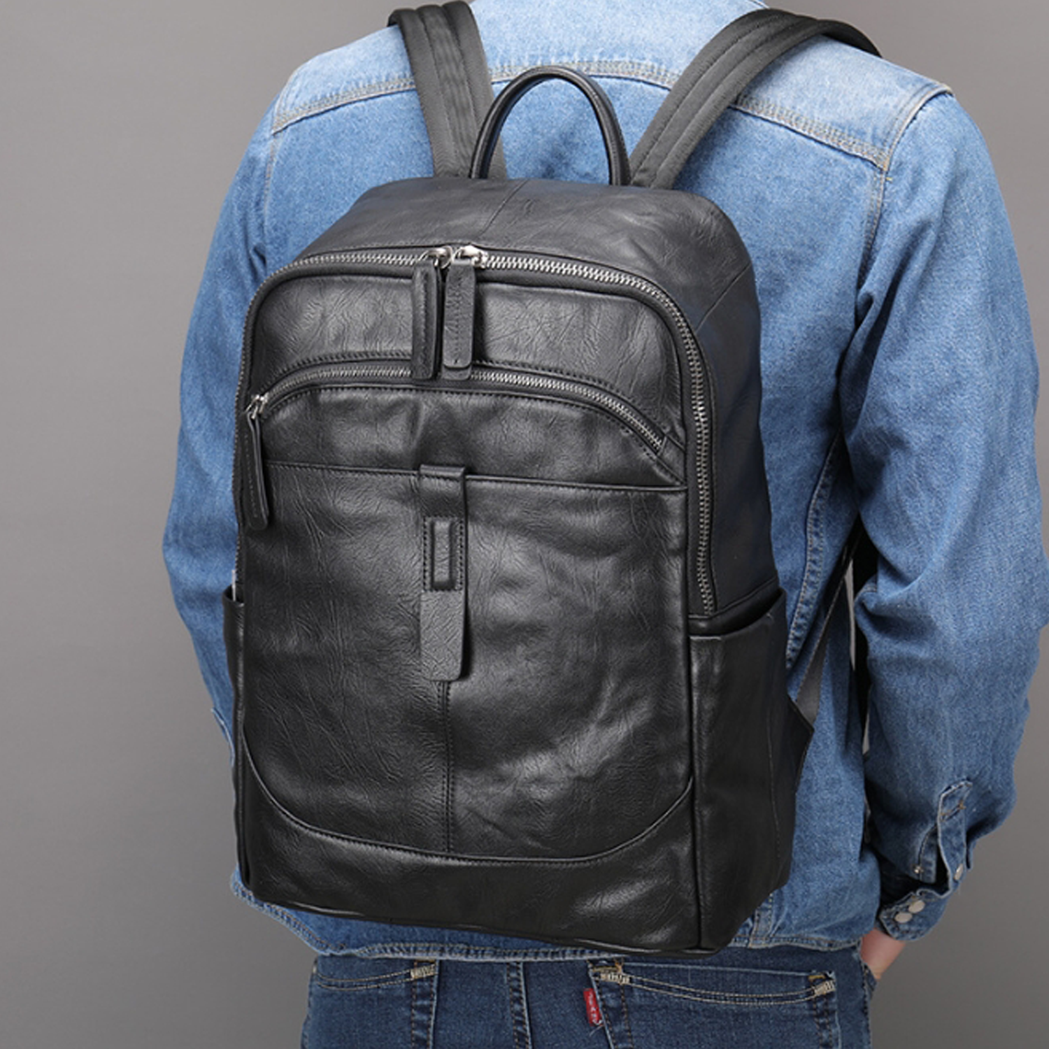 Genuine Leather Backpack 1