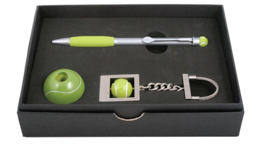 3D Tennis Metal Pen Chain w / Stand. 2