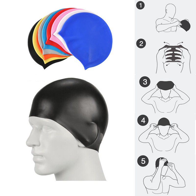 Waterproof Unisex Silicone Swimming Cap 1