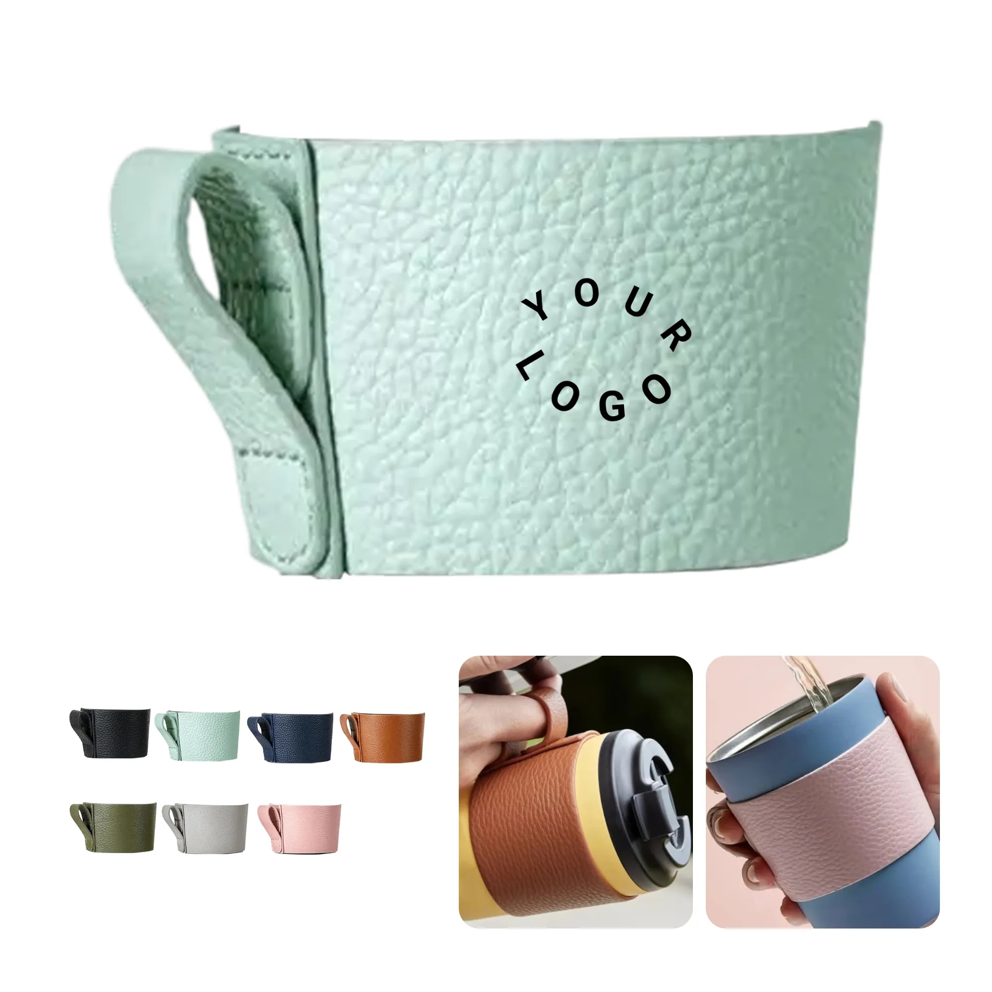Protective PU Leather Cup Sleeve with Litchi Texture 2