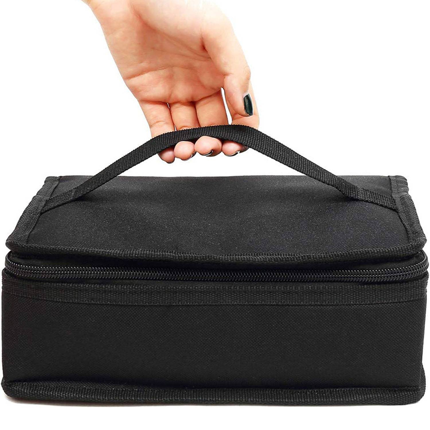 3 Can Compact Oxford Insulated Lunch Cooler Bag w/ Zipper 4