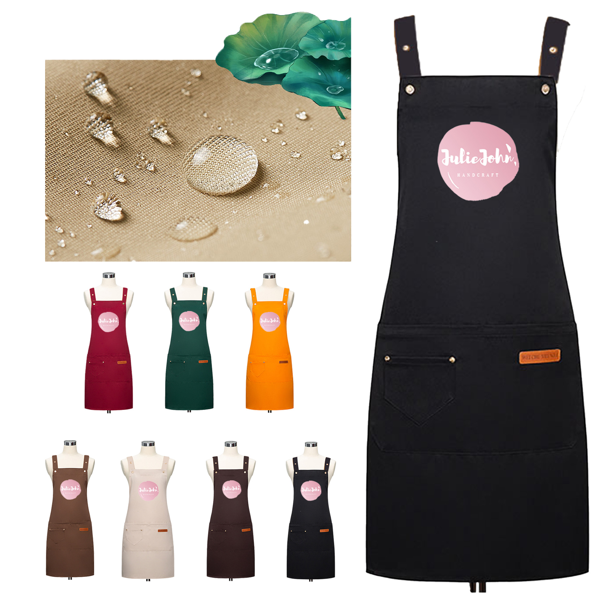Kitchen Apron w/ Custom Imprint & Adjustable Strap 29" x 26" 1