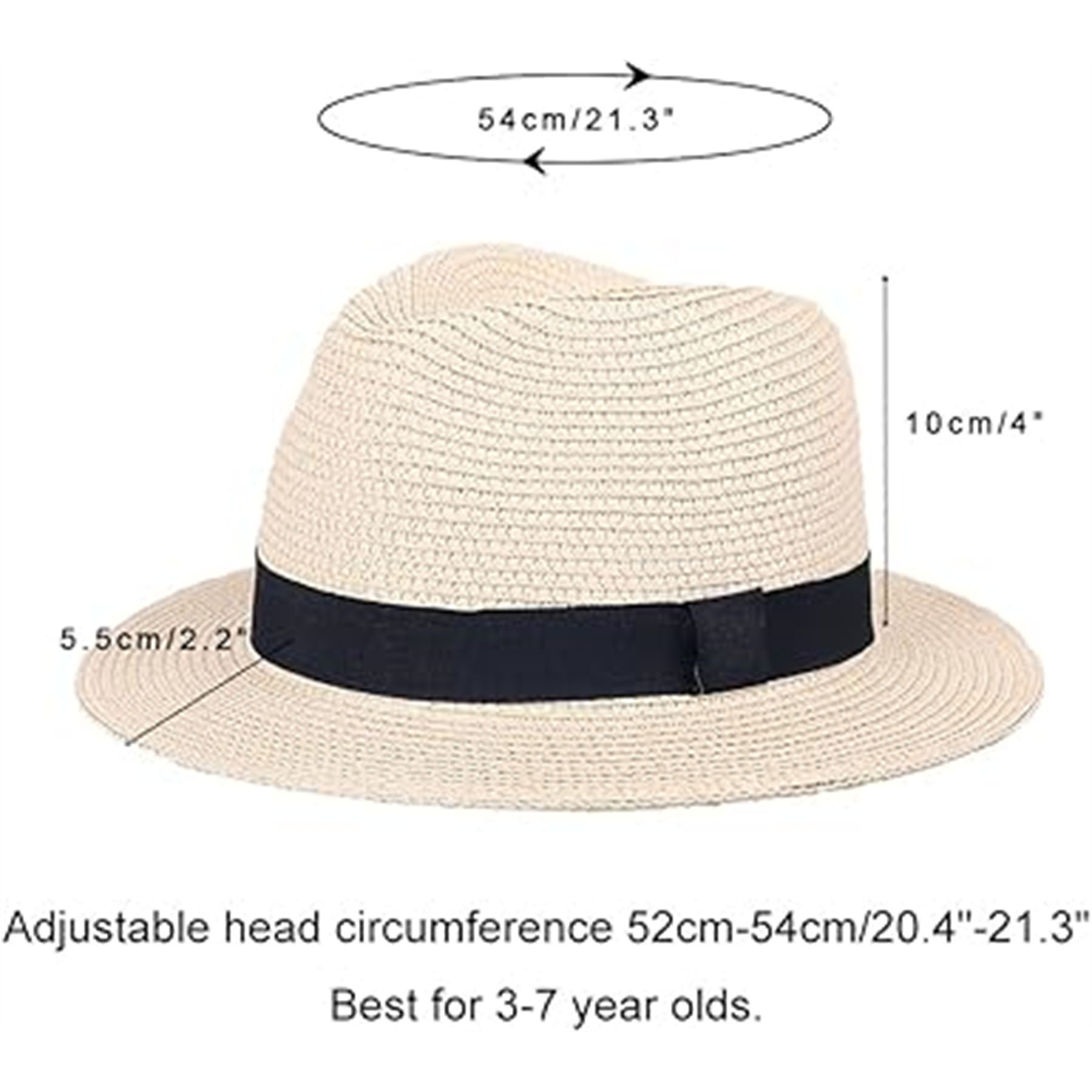 Straw Fedora Sun Hat for Kids 6