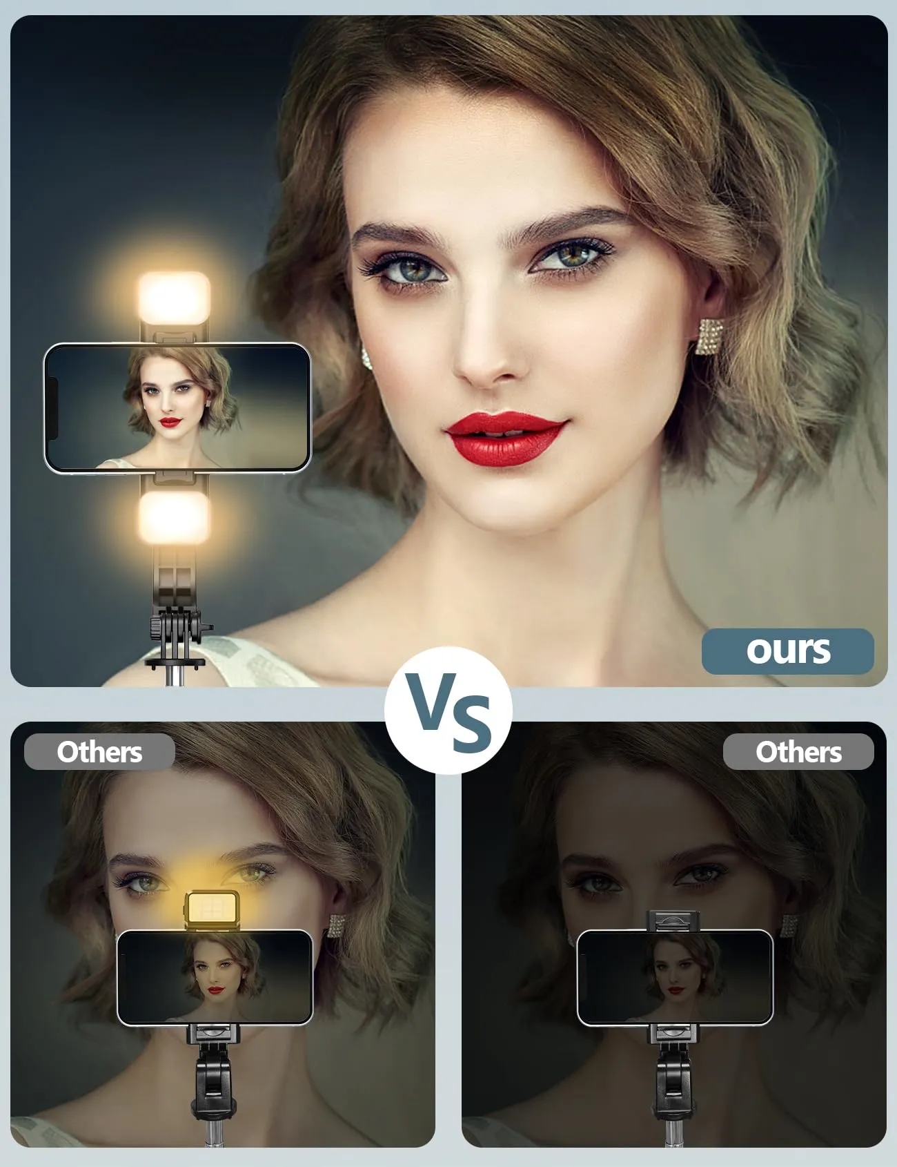 Selfie Stick Tripod with Light 3