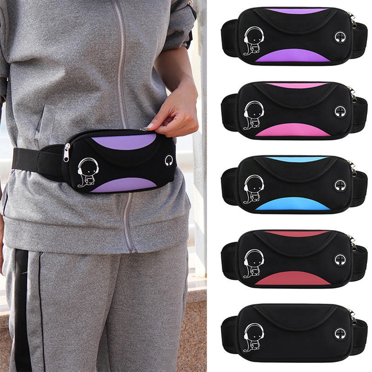 Multi-Purpose Phone Pouch Fanny Pack Running Belt Waist Bag 2