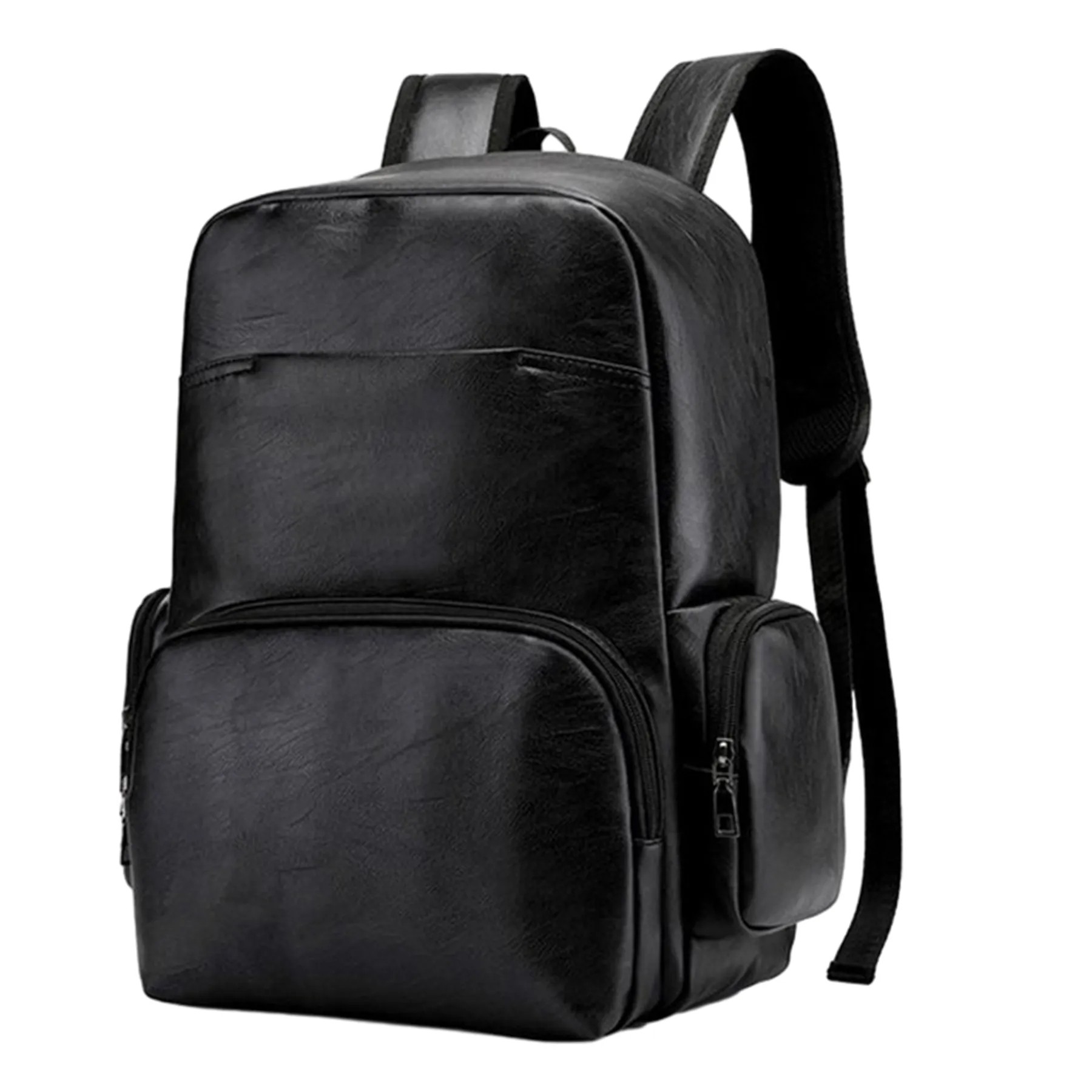 Pu Leather Laptop Backpack With Usb Port 2