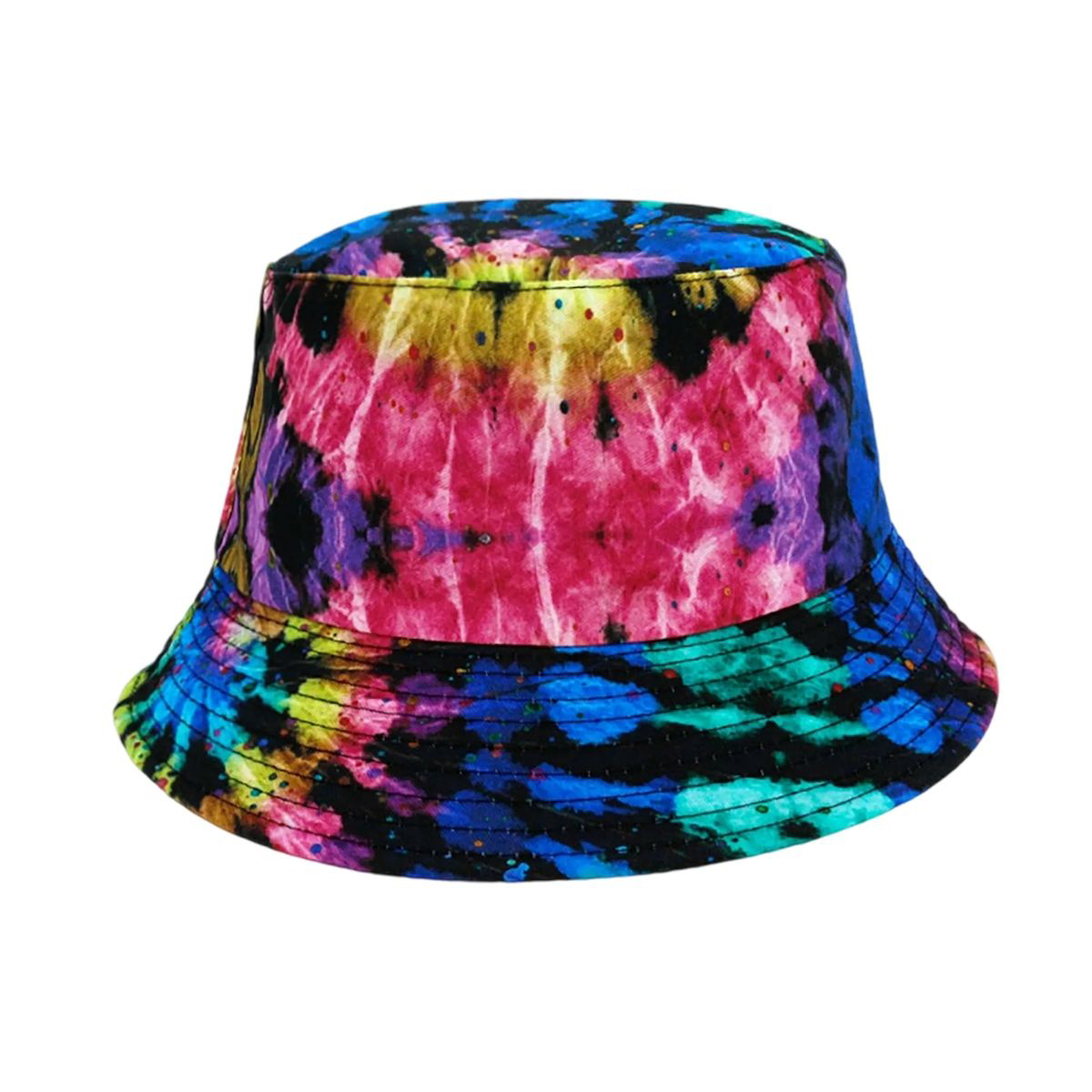 Plastic Tie Dye Hat with Foldable Double Sided Design 49