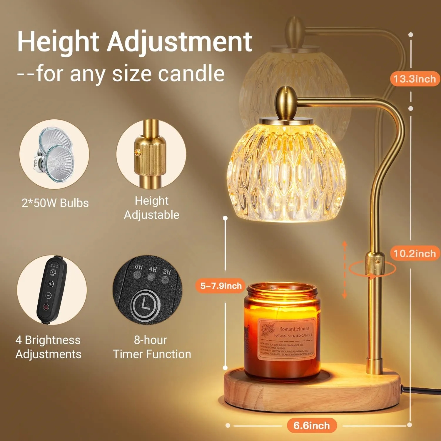 Candle Warmer Lamp with Timer & Dimmer 6