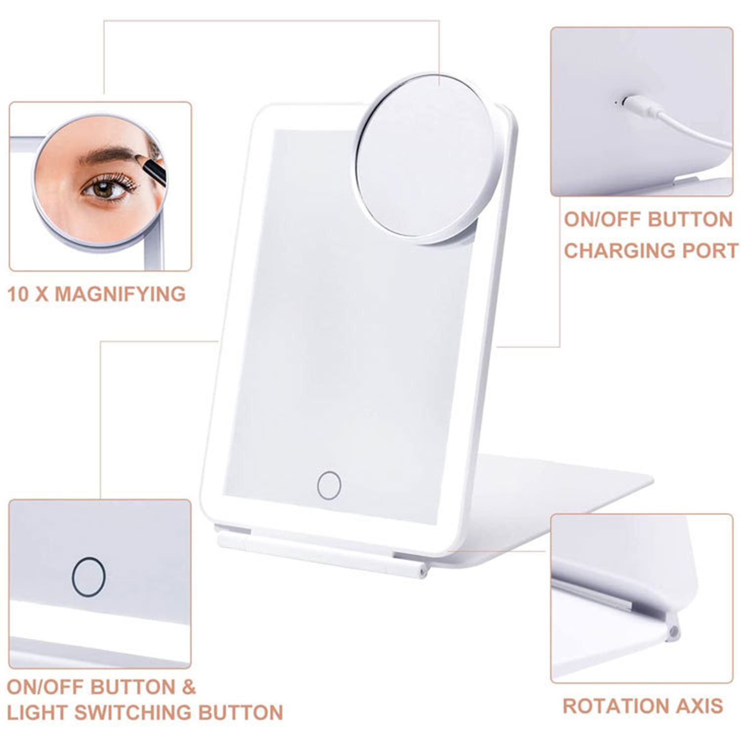 Portable Makeup Mirror with Led Lights 4