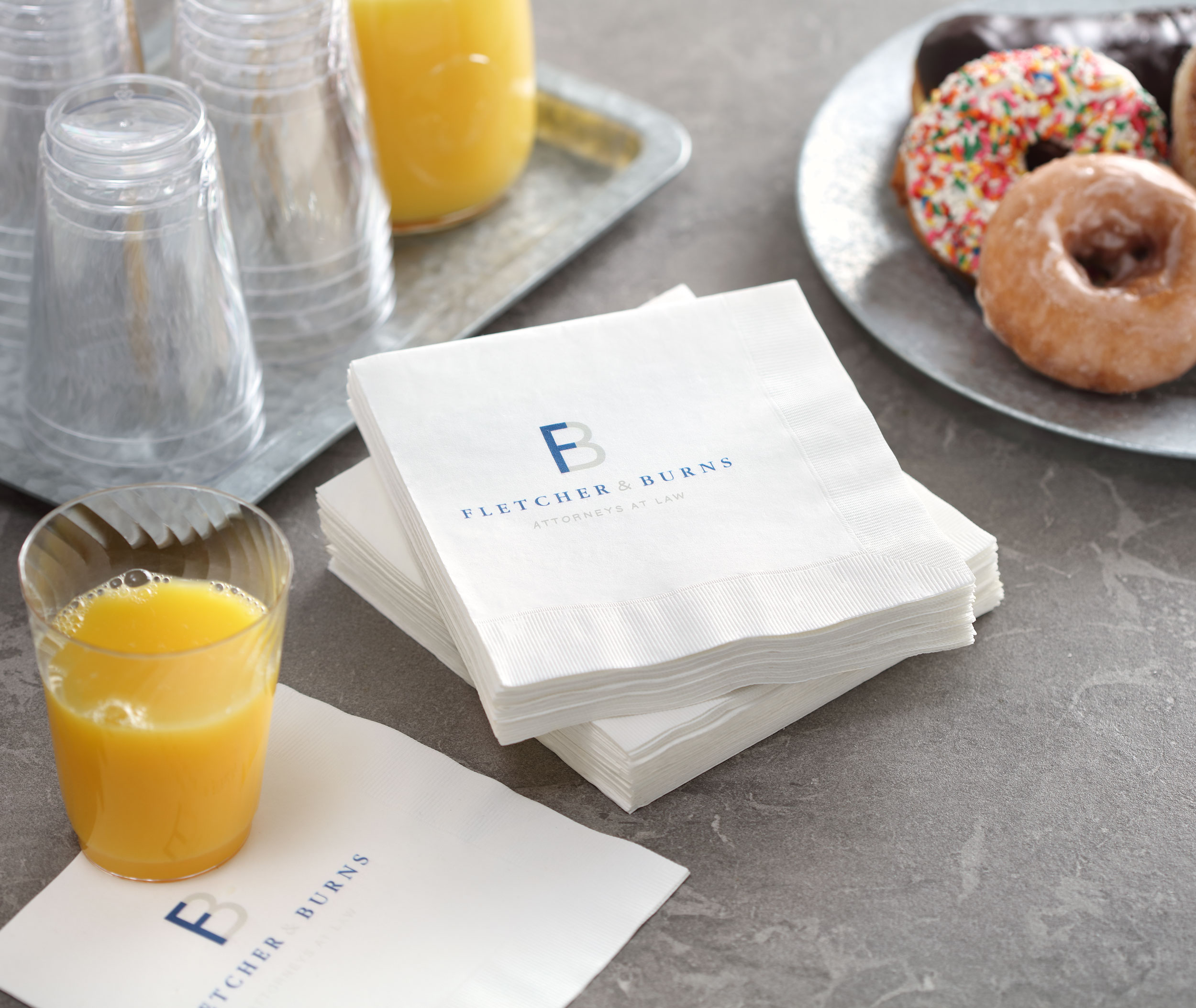Beverage Napkin w/Uncoined Edge (White) 5