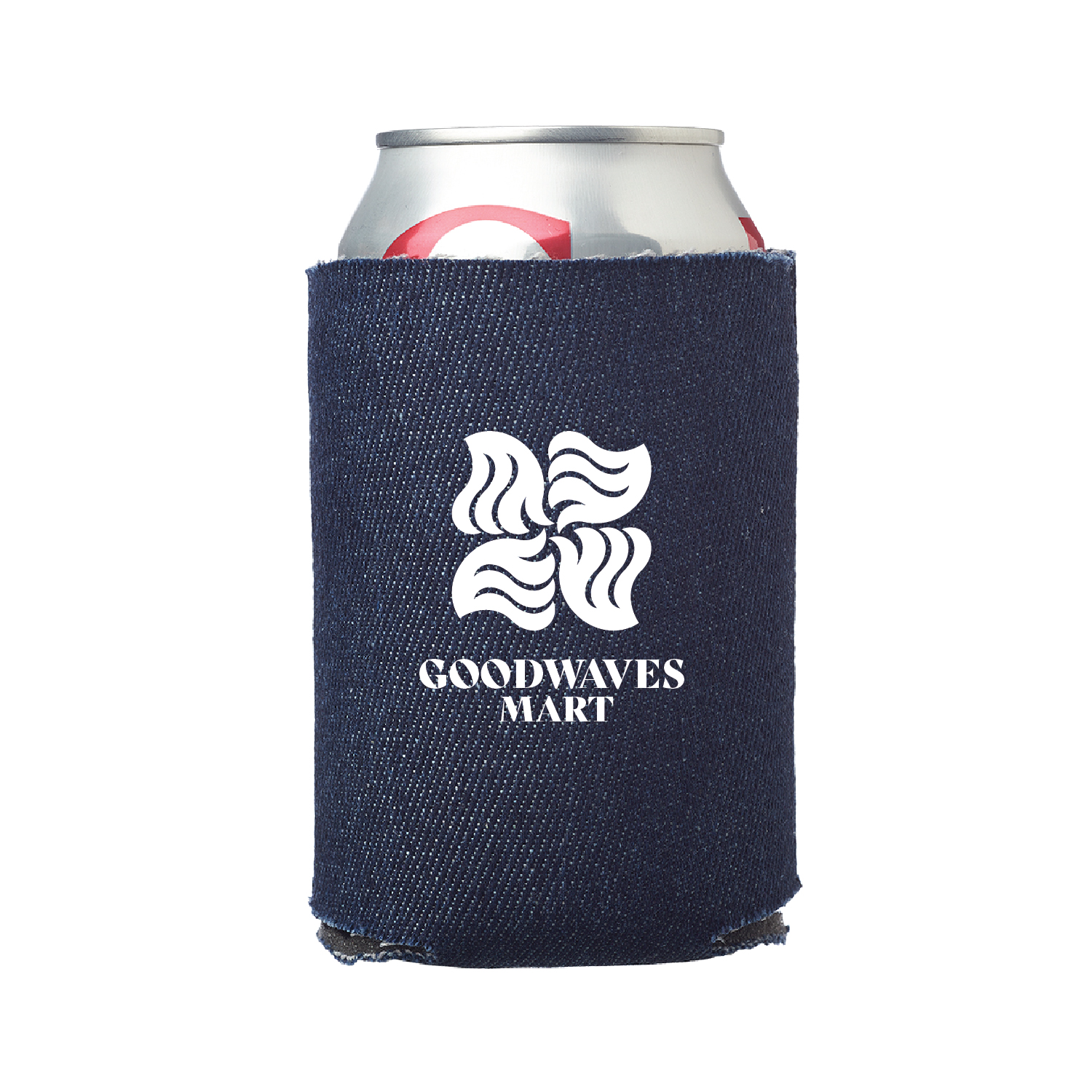 Denim Blue Foam Can Cooler, custom koozie with logo imprint 10