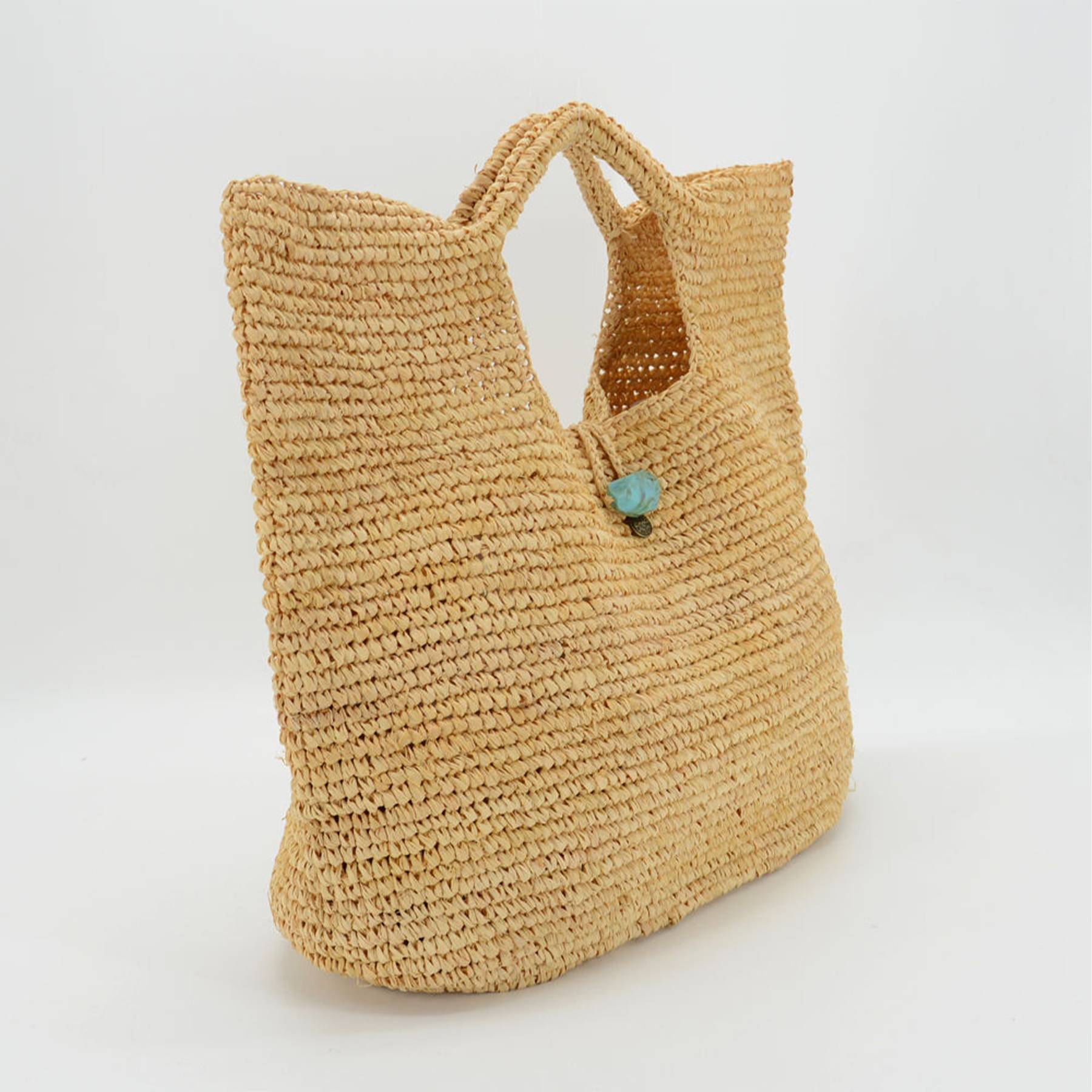 Straw Woven Beach Tote Bag, custom tote bag with logo imprint 4