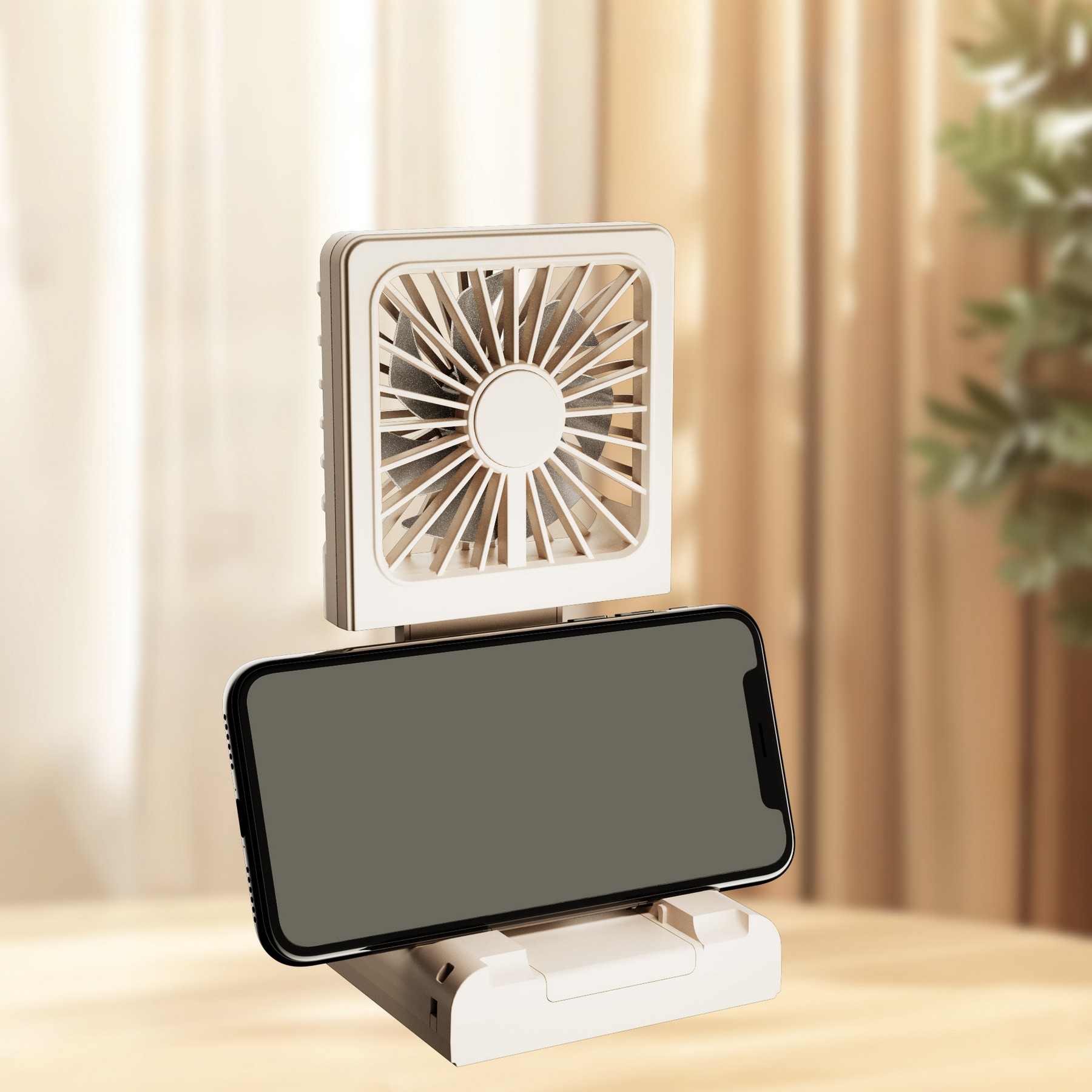 Mini Foldable Handheld Fan with Bracket 2