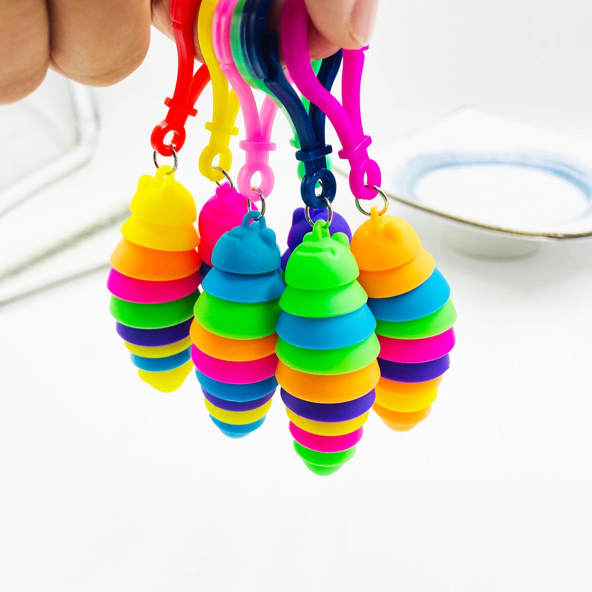 Articulated Stretch Caterpillar Toy Key Chain 5