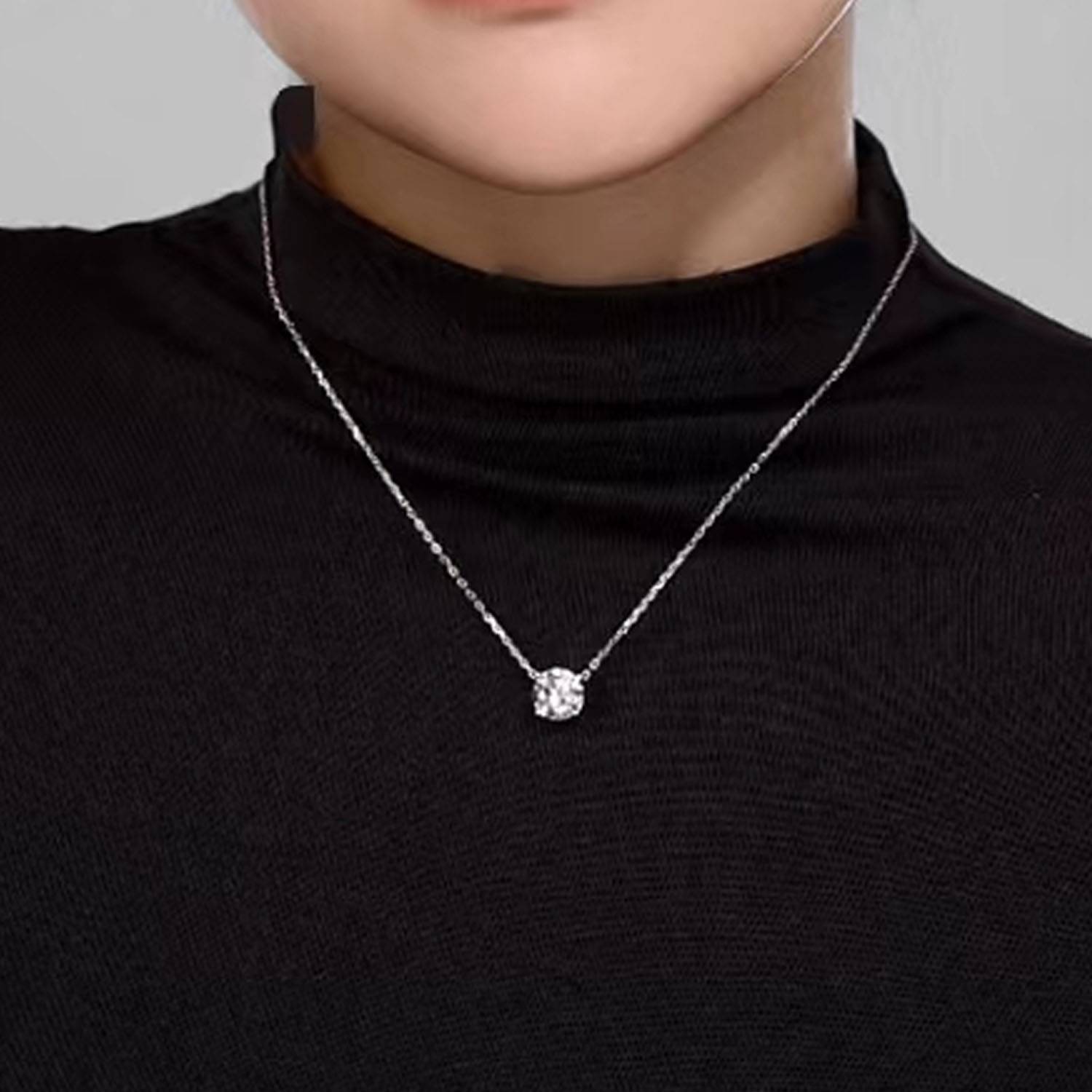 Round Full Diamond Necklace 6