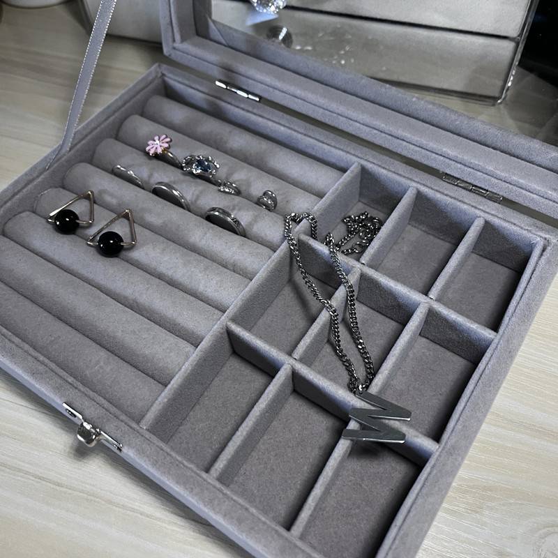Velvet Rings Jewelry Organizer Box Storage Case 5