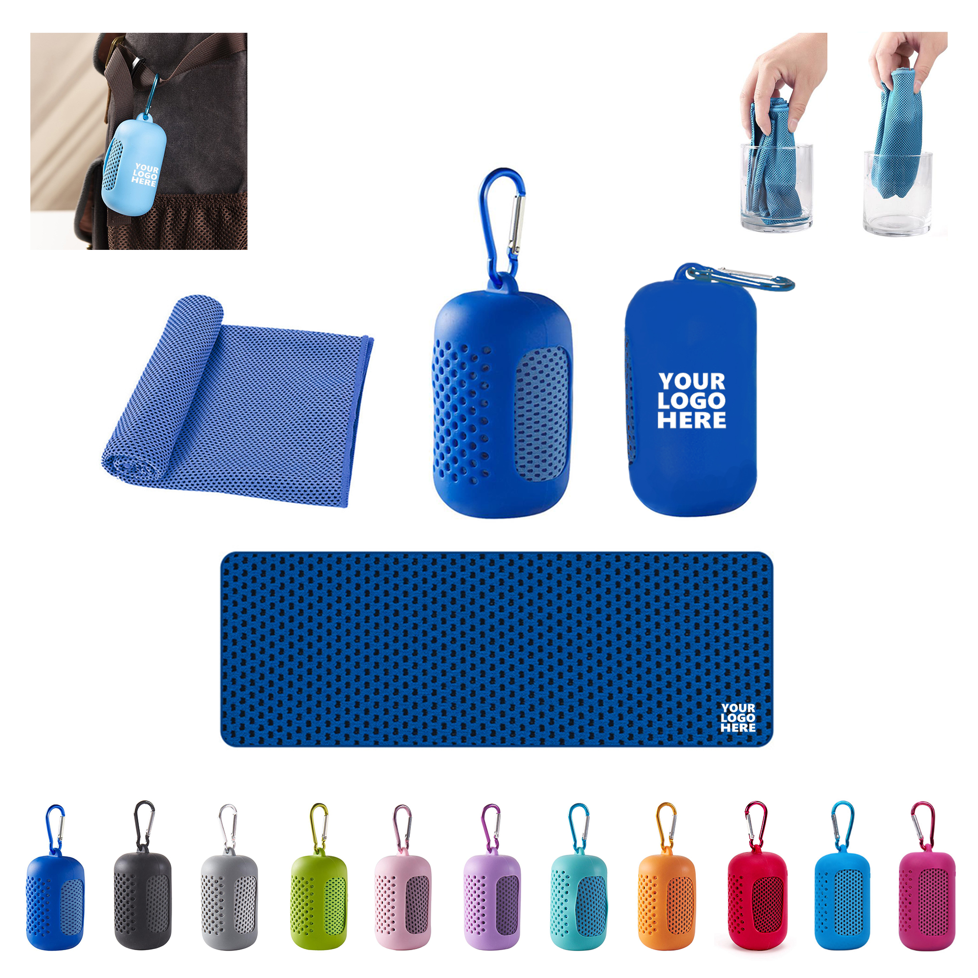 Quick Dry Polyester Towel With Carabiner Clip 1