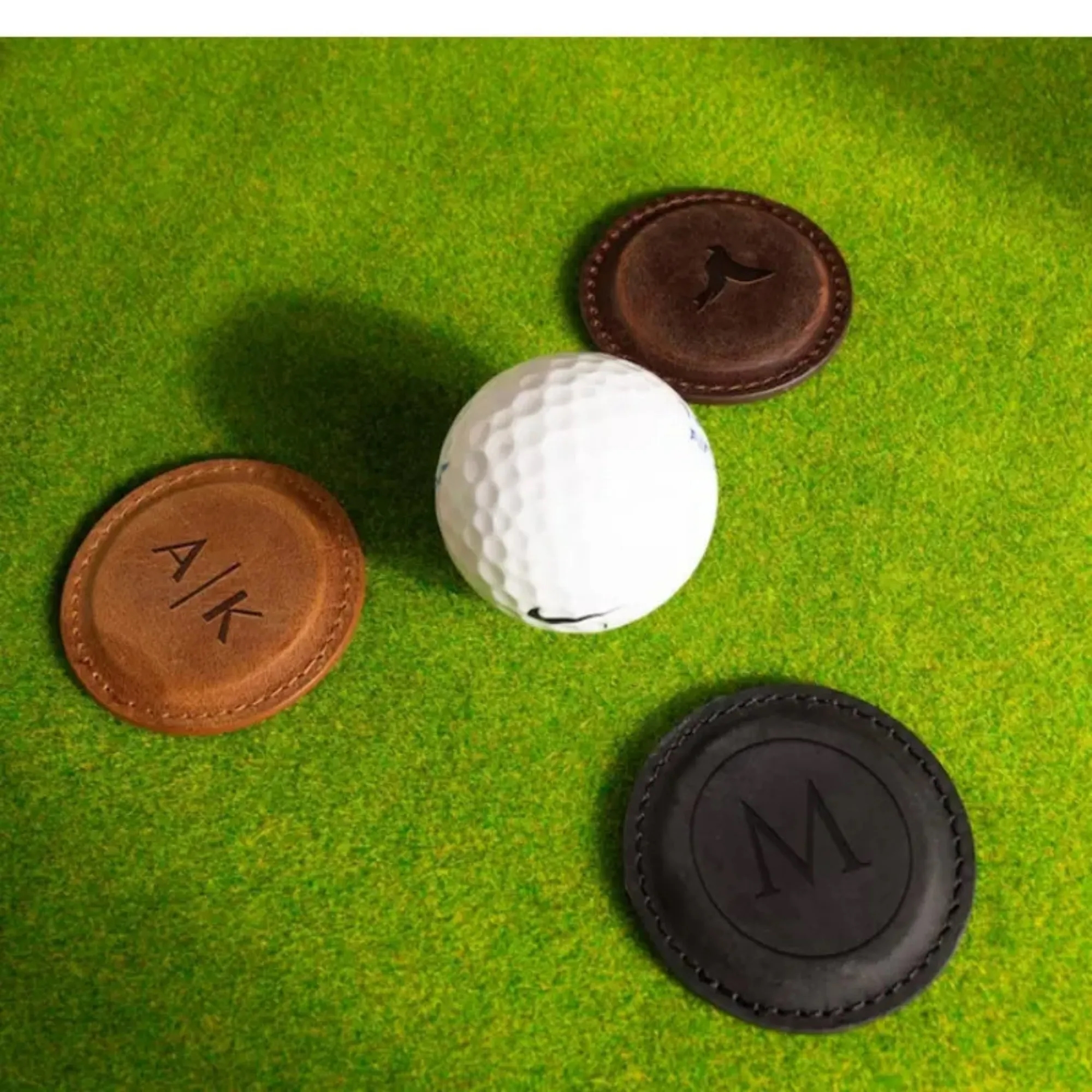 Premium Leather Golf Ball Marker 12