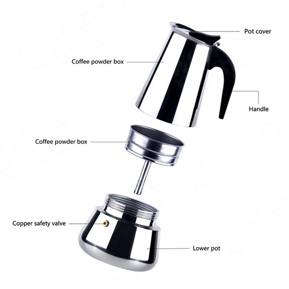 Stainless Steel Coffee Moka Pot 9
