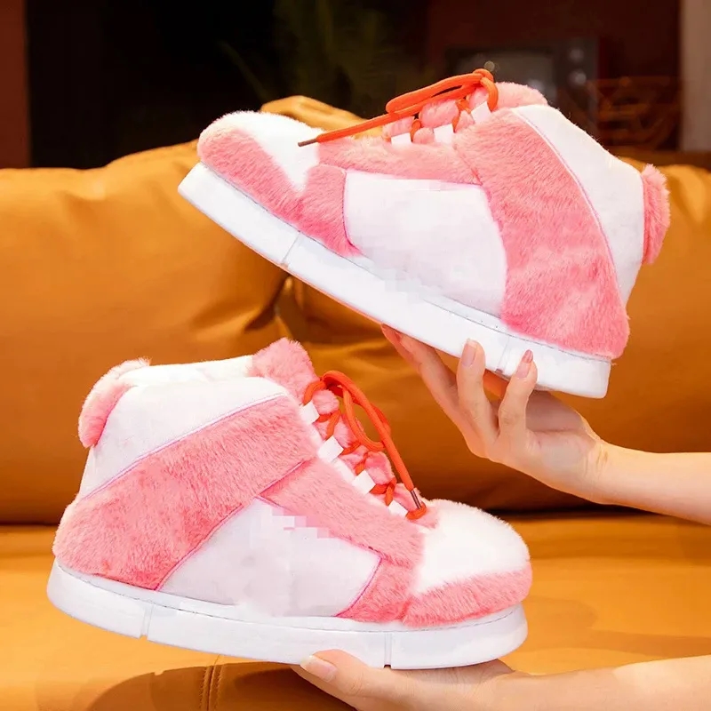 Custom Plush Anti-Slip Indoor Outdoor Sneaker Slippers 5