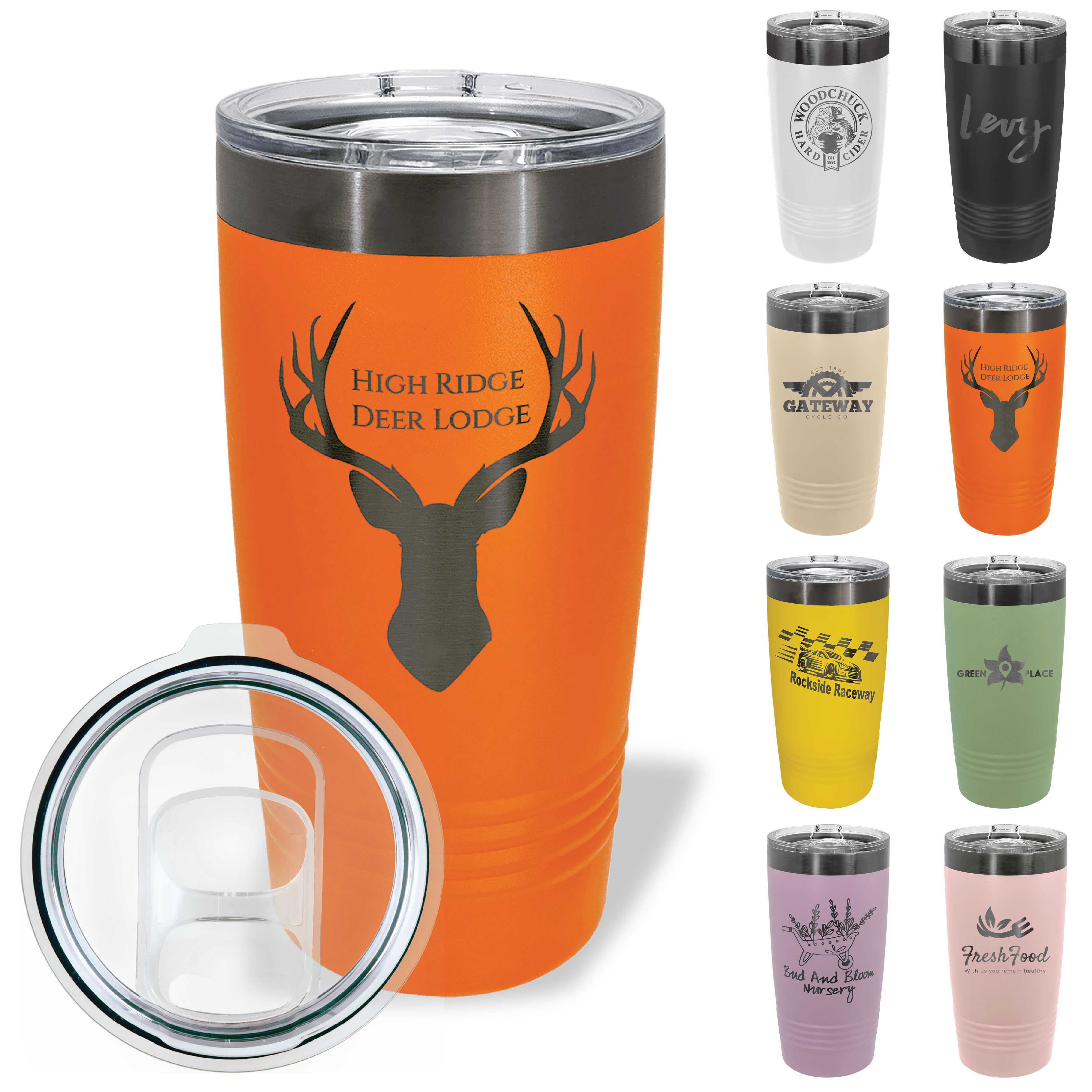 20 Oz Polar Camel ION-Plated Ghost Black Tumbler with Sliding Lid 8