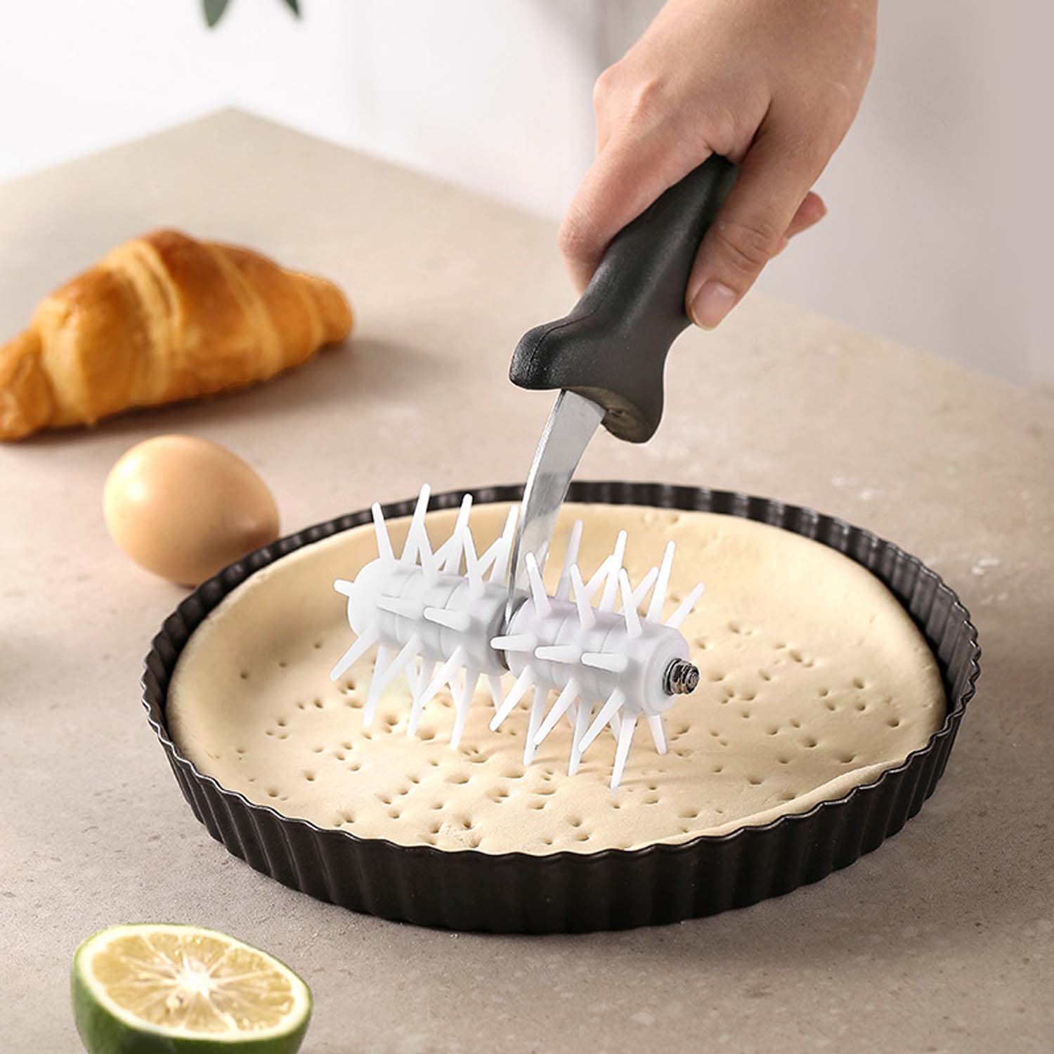 Pizza Spikes Dough Rollers Docker Rolling Bakery Pins 2