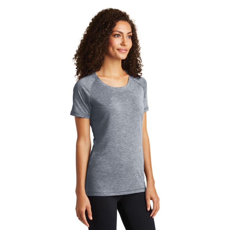 Sport-Tek Women's PosiCharge Tri-Blend Wicking Scoop Neck Raglan Tee. 19