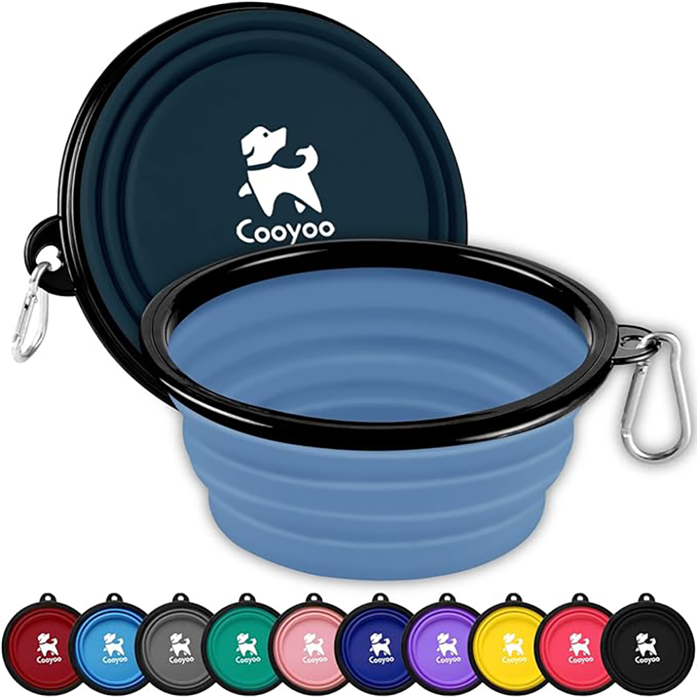 Black collapsible dog bowls 1
