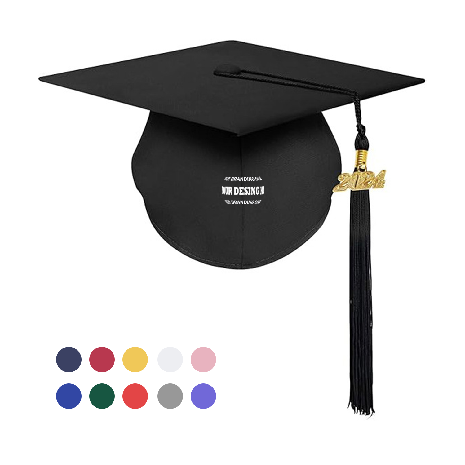 Traditional Graduation Cap with 2024 Charm 2