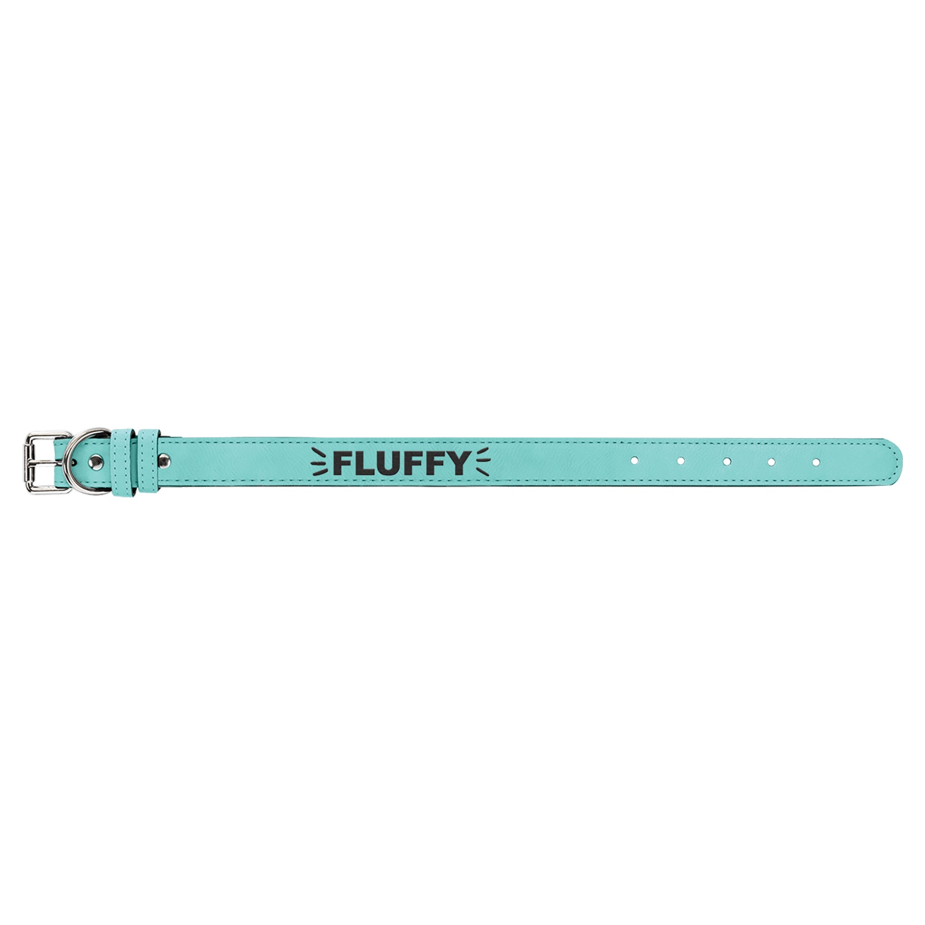 19" x 1" Teal Leatherette Dog Collar 1