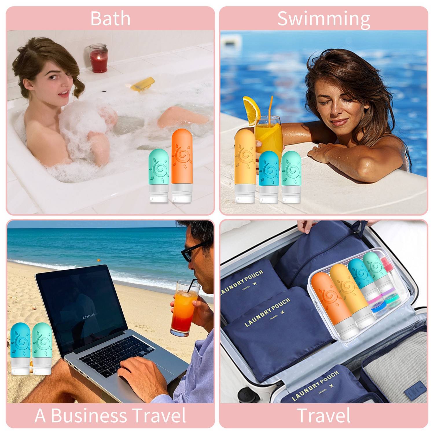 17 Pack Leakproof Silicone Travel Bottles Set 7