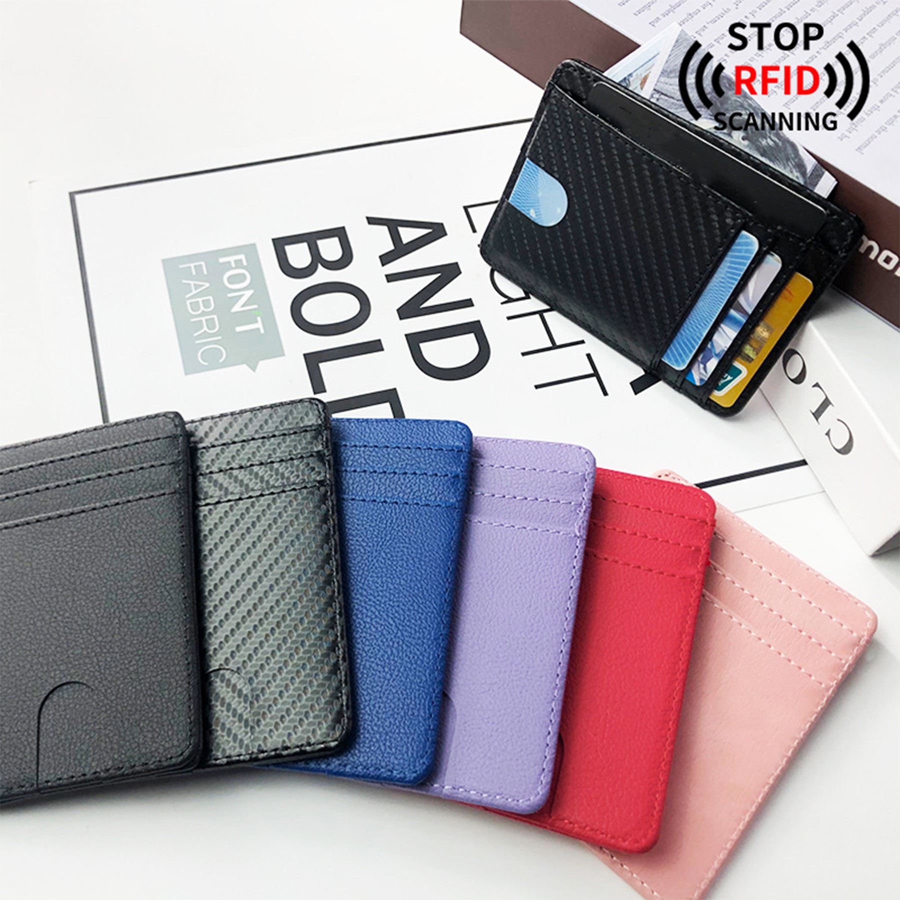 Multi-Card Portable Pu Anti-Magnetic Rfid Card Holder 2