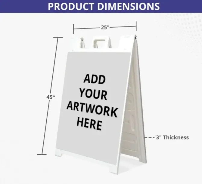 Signicade White Sidewalk Sign Frame Only (1 Printed Panel) 2
