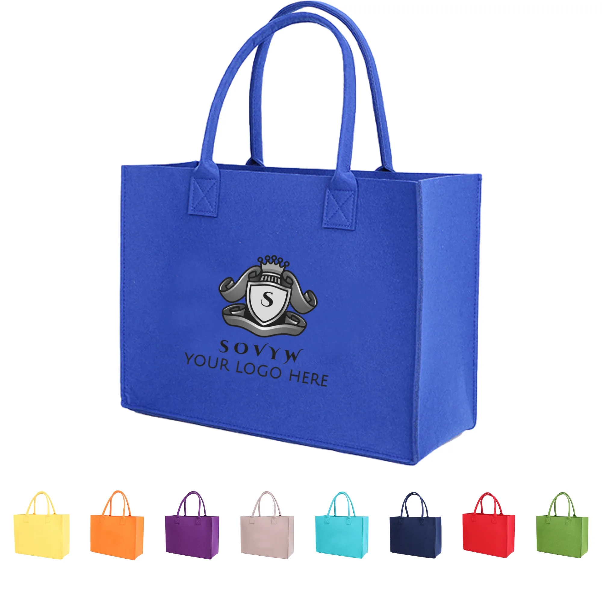 Custom Reusable Durable Large Felt Tote Shopping Bag 2