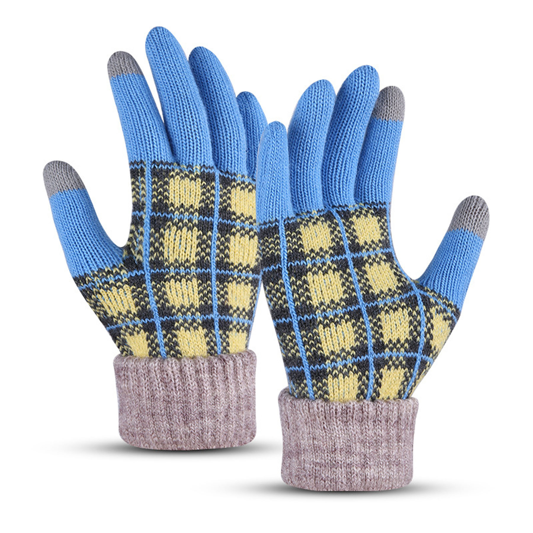 Winter Plaid Fleece-Lined Gloves 7