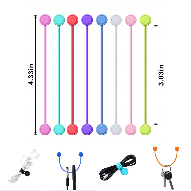 Silicone Magnetic Clips Cable Straps Cord Organizers 4