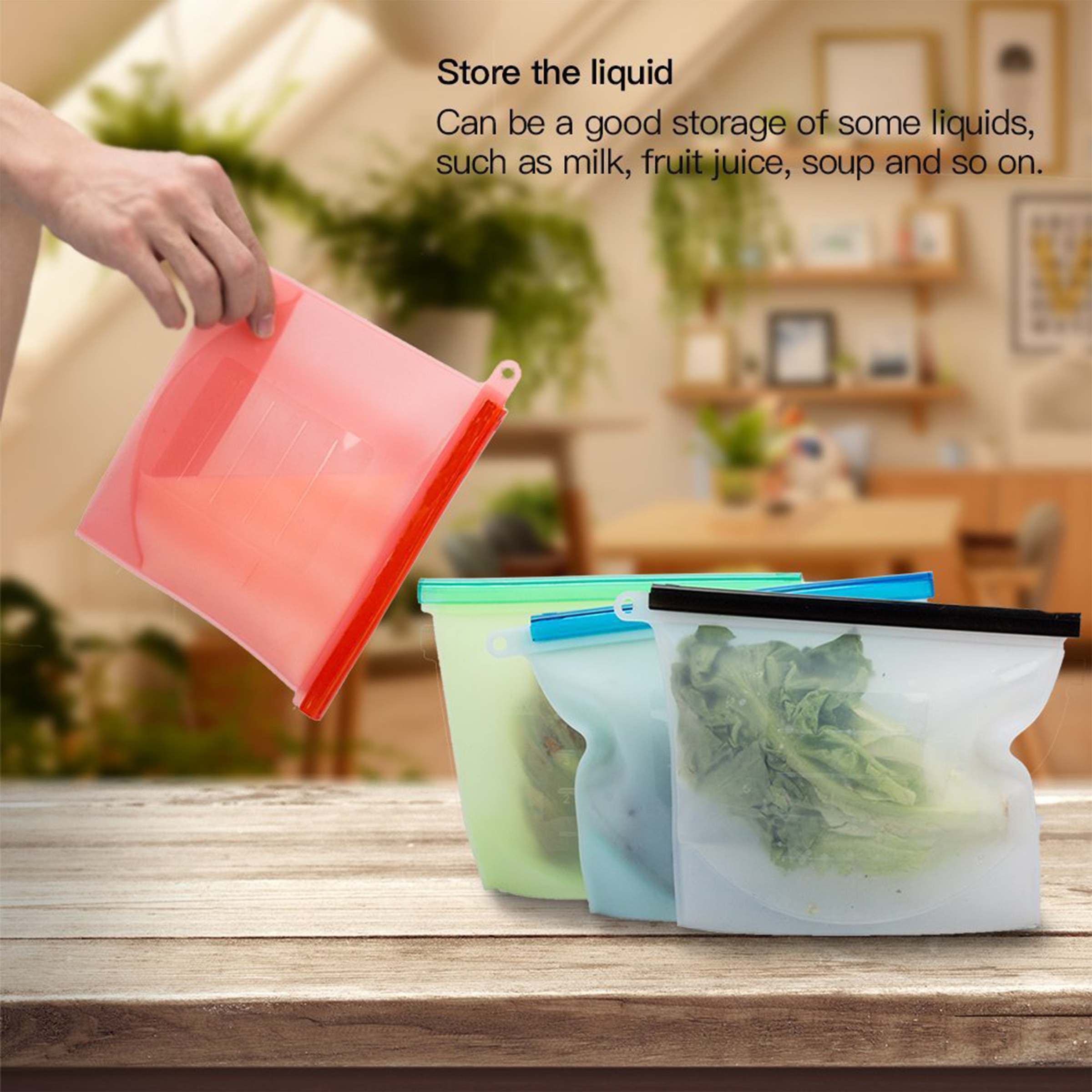 Silicone Transparent Fresh-Keeping Food Sealed Bag 5