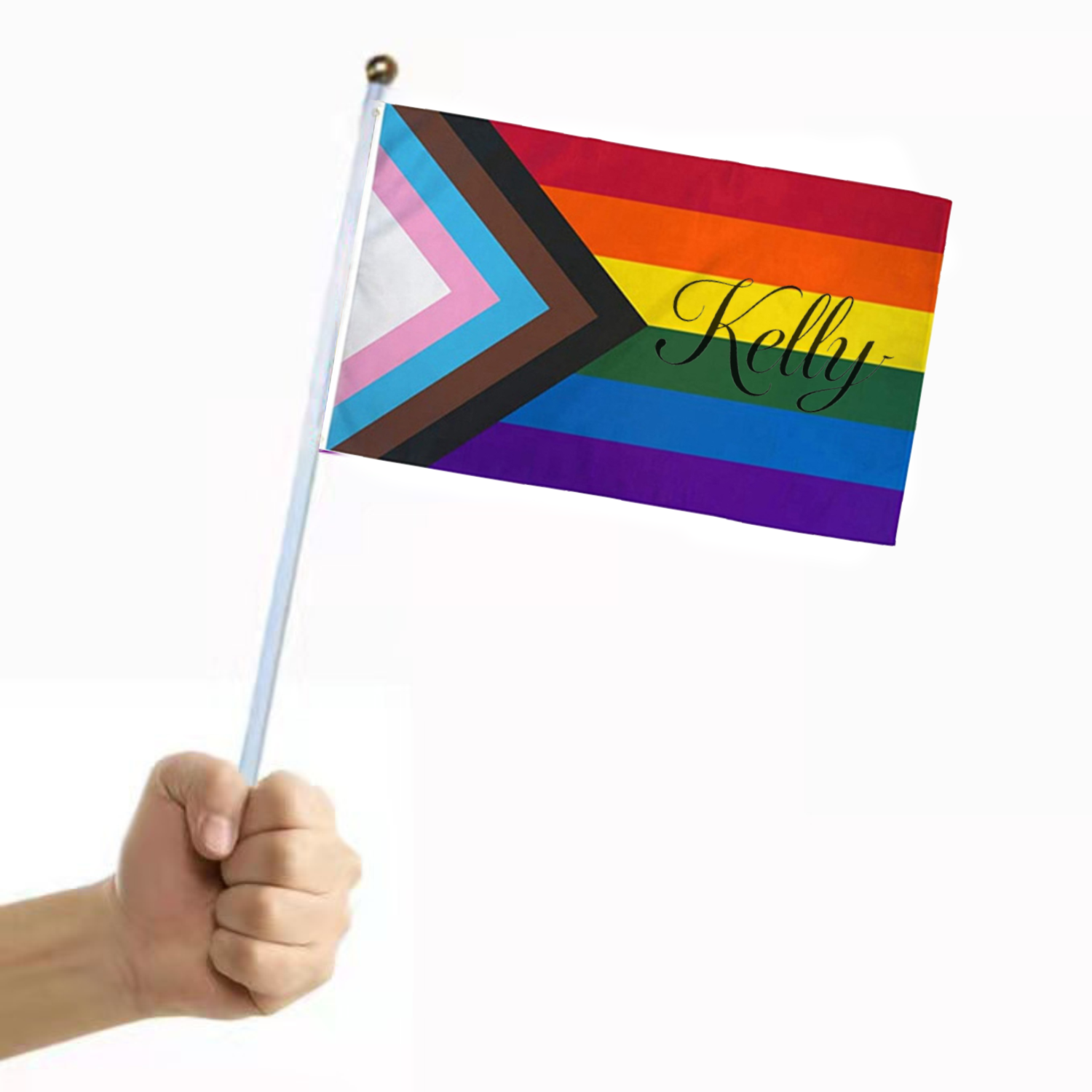 Polyester LGBT Rainbow Handheld Flag 2