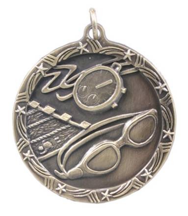 Swimming Shooting Star Medal, 1 3/4" 2